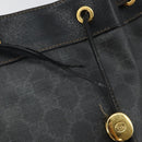 GUCCI GG Supreme Web Sherry Line Shoulder Bag PVC Black 164 02 034 Auth 143578-14