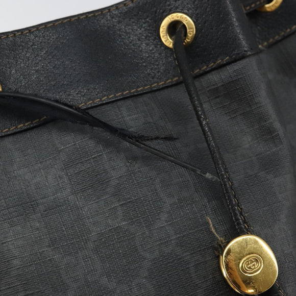 GUCCI GG Supreme Web Sherry Line Shoulder Bag PVC Black 164 02 034 Auth 143578