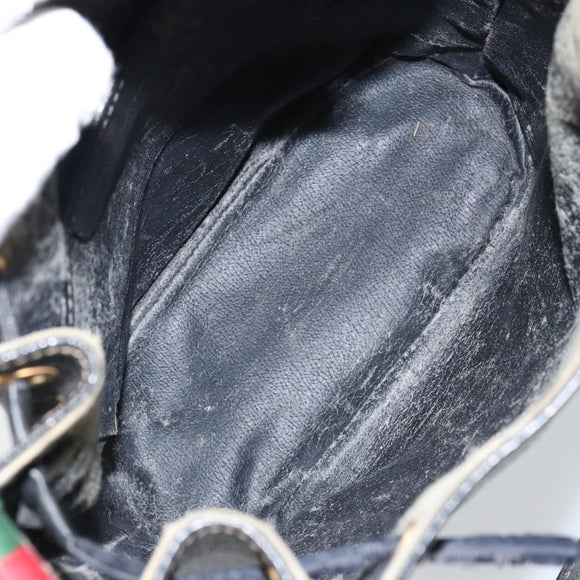 GUCCI GG Supreme Web Sherry Line Shoulder Bag PVC Black 164 02 034 Auth 143578