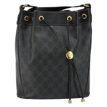 GUCCI GG Supreme Web Sherry Line Shoulder Bag PVC Black 164 02 034 Auth 143578 - 0