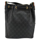 GUCCI GG Supreme Web Sherry Line Shoulder Bag PVC Black 164 02 034 Auth 143578-3