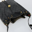 GUCCI GG Supreme Web Sherry Line Shoulder Bag PVC Black 164 02 034 Auth 143578-6