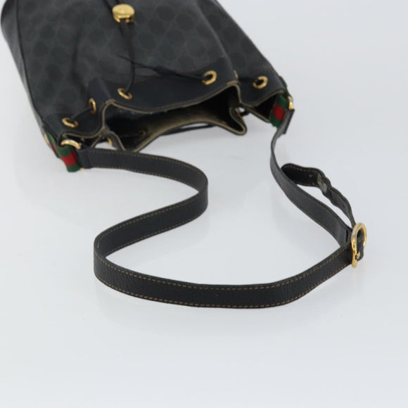GUCCI GG Supreme Web Sherry Line Shoulder Bag PVC Black 164 02 034 Auth 143578