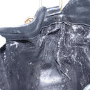 GUCCI Bamboo Hand Bag Leather 2way Black Gold Auth 143579-19