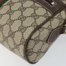 GUCCI GG Supreme Web Sherry Line Shoulder Bag PVC Beige Gold Auth 143580-14