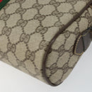 GUCCI GG Supreme Web Sherry Line Shoulder Bag PVC Beige Gold Auth 143580-16