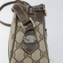 GUCCI GG Supreme Web Sherry Line Shoulder Bag PVC Beige Gold Auth 143580-9