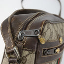 GUCCI GG Supreme Web Sherry Line Shoulder Bag PVC Beige Gold Auth 143580-18