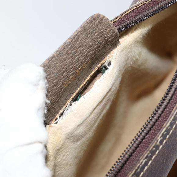 GUCCI GG Supreme Web Sherry Line Shoulder Bag PVC Beige Gold Auth 143580