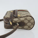 GUCCI GG Supreme Web Sherry Line Shoulder Bag PVC Beige Gold Auth 143580-4