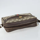 GUCCI GG Supreme Web Sherry Line Shoulder Bag PVC Beige Gold Auth 143580-6