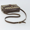 GUCCI GG Supreme Web Sherry Line Shoulder Bag PVC Beige Gold Auth 143580-7