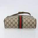 GUCCI GG Supreme Web Sherry Line Shoulder Bag PVC Beige Gold Auth 143580-5