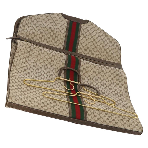 GUCCI GG Canvas Web Sherry Line Garment Cover Beige Red Green Auth 143581