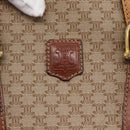 CELINE Macadam Canvas Tote Bag PVC Beige Gold Auth 143582-17