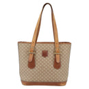 CELINE Macadam Canvas Tote Bag PVC Beige Gold Auth 143582-13