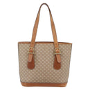 CELINE Macadam Canvas Tote Bag PVC Beige Gold Auth 143582-2