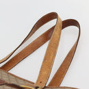 CELINE Macadam Canvas Tote Bag PVC Beige Gold Auth 143582-8