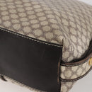 CELINE Macadam Canvas Shoulder Bag PVC Leather White gold Auth 143583-15