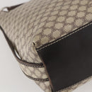 CELINE Macadam Canvas Shoulder Bag PVC Leather White gold Auth 143583-16