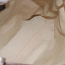 CELINE Macadam Canvas Shoulder Bag PVC Leather White gold Auth 143583-10