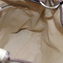 CELINE Macadam Canvas Shoulder Bag PVC Leather White gold Auth 143583-20