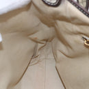 CELINE Macadam Canvas Shoulder Bag PVC Leather White gold Auth 143583-21