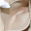 CELINE Macadam Canvas Shoulder Bag PVC Leather White gold Auth 143583-11