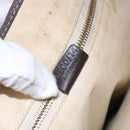 CELINE Macadam Canvas Shoulder Bag PVC Leather White gold Auth 143583-12