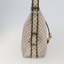 CELINE Macadam Canvas Shoulder Bag PVC Leather White gold Auth 143583-3