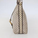CELINE Macadam Canvas Shoulder Bag PVC Leather White gold Auth 143583-4