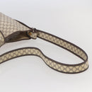 CELINE Macadam Canvas Shoulder Bag PVC Leather White gold Auth 143583-7