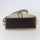 CELINE Macadam Canvas Shoulder Bag PVC Leather White gold Auth 143583-5