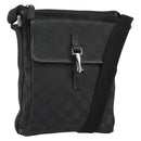 GUCCI GG Canvas Jackie Shoulder Bag Black Silver 92646 Auth 143584-1