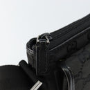 GUCCI GG Canvas Jackie Shoulder Bag Black Silver 92646 Auth 143584-10