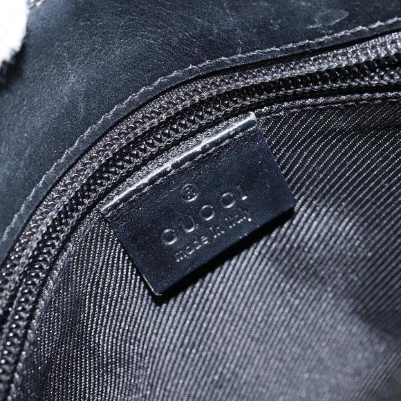 GUCCI GG Canvas Jackie Shoulder Bag Black Silver 92646 Auth 143584