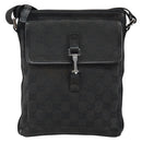 GUCCI GG Canvas Jackie Shoulder Bag Black Silver 92646 Auth 143584-13