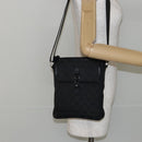 GUCCI GG Canvas Jackie Shoulder Bag Black Silver 92646 Auth 143584-23