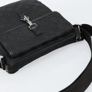GUCCI GG Canvas Jackie Shoulder Bag Black Silver 92646 Auth 143584-6
