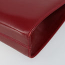 Salvatore Ferragamo Gancini Chain Shoulder Bag Leather Red Gold Auth 143586-14