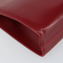 Salvatore Ferragamo Gancini Chain Shoulder Bag Leather Red Gold Auth 143586-15