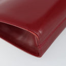 Salvatore Ferragamo Gancini Chain Shoulder Bag Leather Red Gold Auth 143586-9