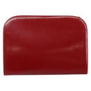 Salvatore Ferragamo Gancini Chain Shoulder Bag Leather Red Gold Auth 143586-2