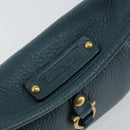 Salvatore Ferragamo Gancini Shoulder Bag Leather Blue Gold Auth 143587-14