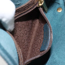 Salvatore Ferragamo Gancini Shoulder Bag Leather Blue Gold Auth 143587-19