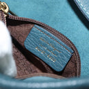 Salvatore Ferragamo Gancini Shoulder Bag Leather Blue Gold Auth 143587-20