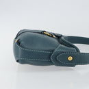 Salvatore Ferragamo Gancini Shoulder Bag Leather Blue Gold Auth 143587-4