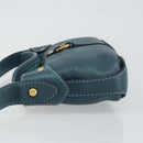 Salvatore Ferragamo Gancini Shoulder Bag Leather Blue Gold Auth 143587-5