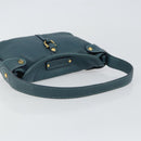 Salvatore Ferragamo Gancini Shoulder Bag Leather Blue Gold Auth 143587-7