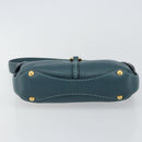 Salvatore Ferragamo Gancini Shoulder Bag Leather Blue Gold Auth 143587-9